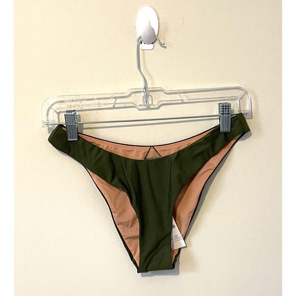 J. Crew High Leg Swim Bikini Bottom Green Size XS NEW - Picture 3 of 8